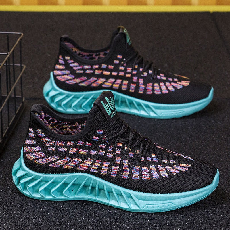 Men's Flying Weave Breathable Casual Shoes Korean Edition Trendy Running Shoes Fashion Student Shoes Sports Shoes eprolo