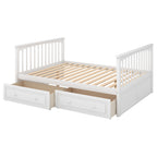 Full over Full Bunk Bed with Drawers  Convertible Beds  White eprolo