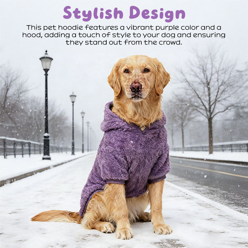 Warm Winter Dog Hoodie for Golden Retriever & Labrador - Fleece-Lined Outdoor Dog Coat for Medium & Large Breeds eprolo