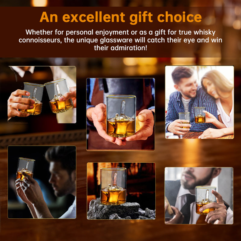 Middle Finger Whiskey Glass with 3D Finger Inside - Funny Novelty Glass for Bourbon Scotch Cocktails, Unique Gift for Men eprolo