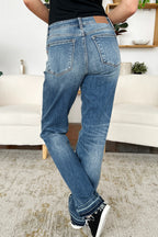 Judy Blue Mid Rise Release-Hem Jeans - Whispering Desires Shoppe