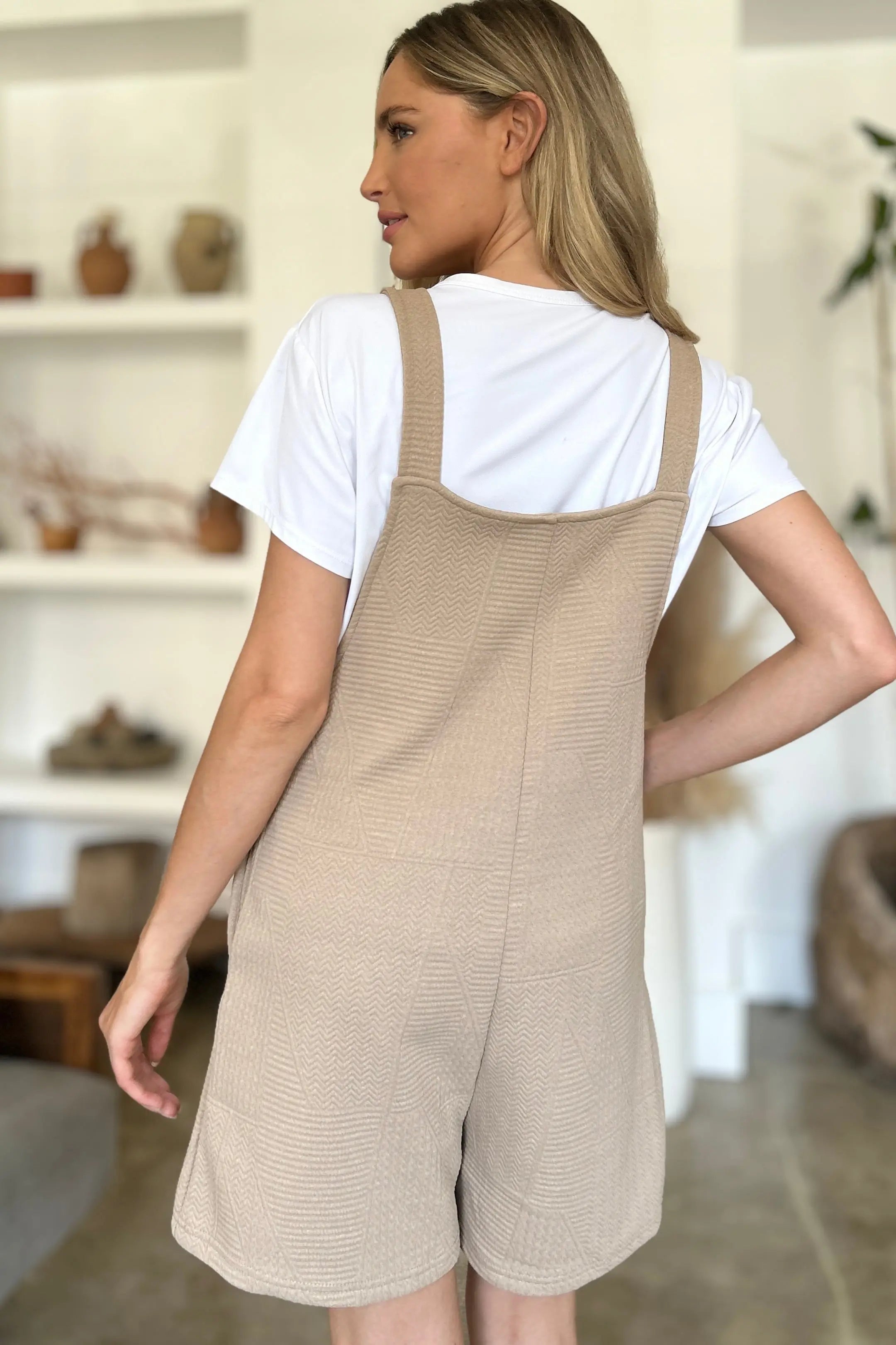 Double Take Full-Size Textured Sleeveless Romper - Whispering Desires Shoppe