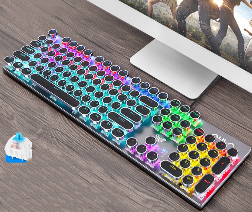 Steampunk Game Real Mechanical Keyboard - Whispering Desires Shoppe