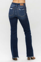 Judy Blue Frayed Hem Bootcut Jeans - Whispering Desires Shoppe
