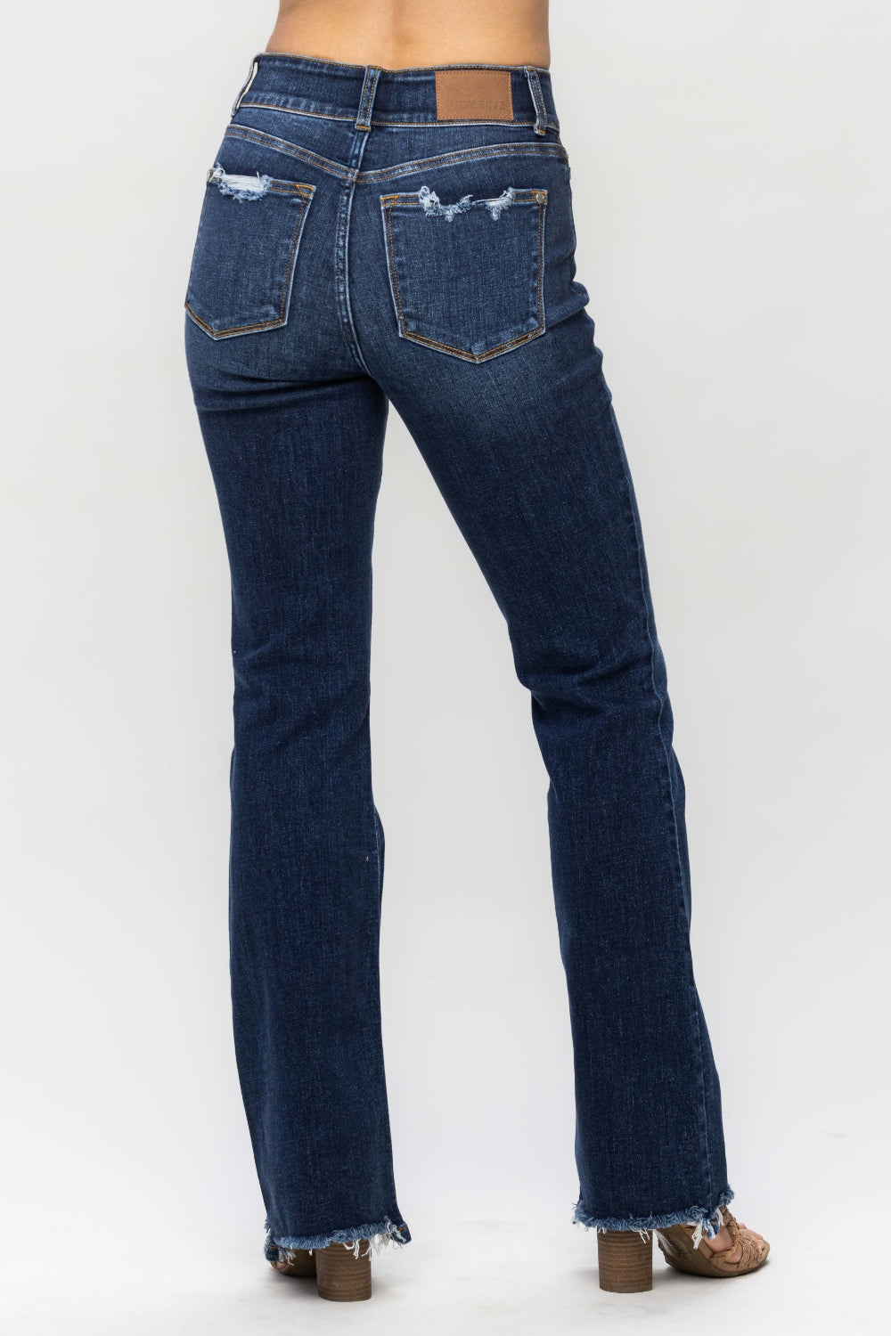Judy Blue Frayed Hem Bootcut Jeans - Whispering Desires Shoppe
