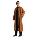 Men Open Abaya Muslim Saudi Jubba Thobe Islamic Clothing Ramadan Kimono Long Sleeve Robe Caftan Dubai Stand Collar Arabic eprolo