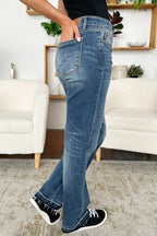 Judy Blue Mid Rise Release-Hem Jeans - Whispering Desires Shoppe