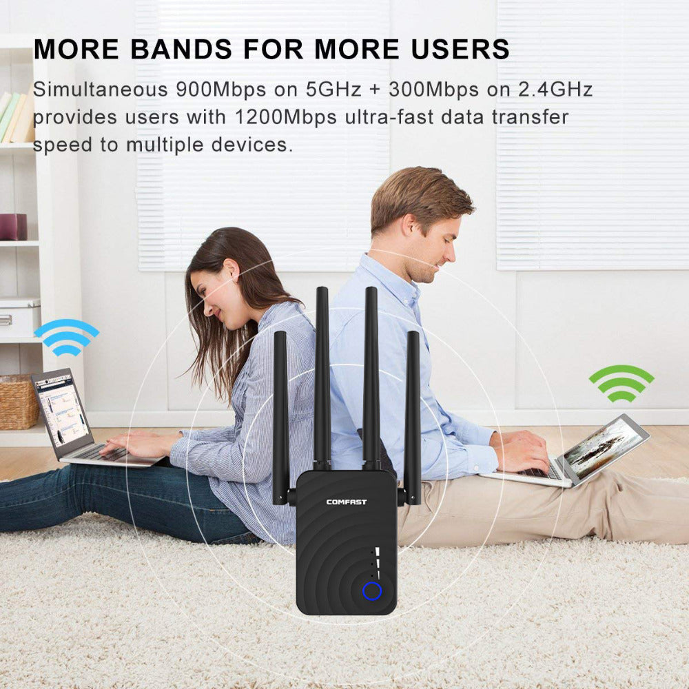 Dual-band 1200-megabit wireless relay router - Whispering Desires Shoppe