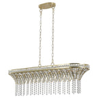 Modern Champagne Gold Kitchen Island Light - Oval Crystal ceiling chandelier eprolo