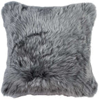 Gray fluffy pillow on a white background