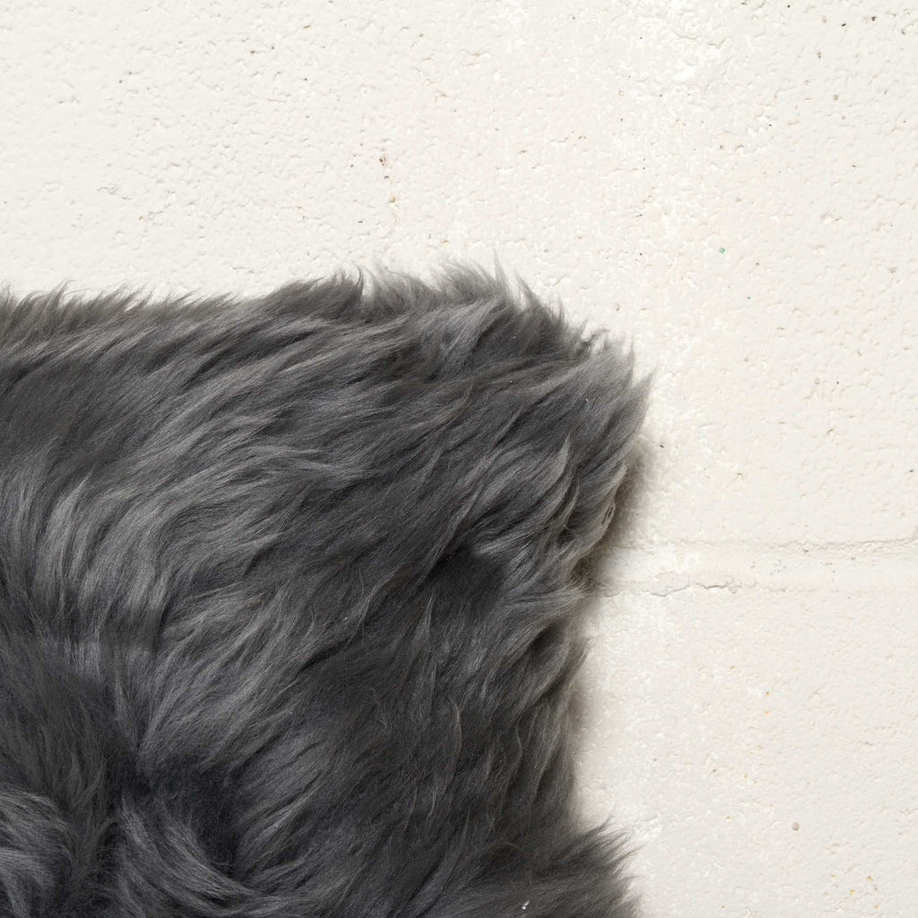 Close-up of a gray fur surface on a light background
