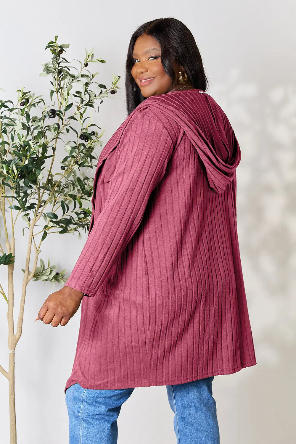 Basic Bae Pocketed Longline Hooded Cardigan - Whispering Desires Shoppe