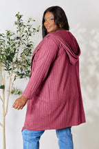 Basic Bae Pocketed Longline Hooded Cardigan - Whispering Desires Shoppe
