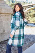 Double Take Full-Size Plaid Lapel Coat - Whispering Desires Shoppe