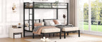Twin over Twin & Twin Bunk Beds for 3, Twin XL over Twin & Twin Bunk Bed Metal Triple Bunk Bed, Black eprolo