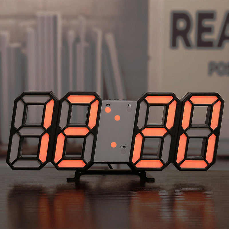 3D LED Digital Alarm Clock with Colorful Display, 12/24 Hour Format for Office, Living Room, Bedroom, Kitchen eprolo