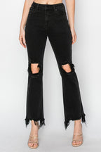 RISEN Distressed Raw-Hem Jeans — Pocketed Stretch - Whispering Desires Shoppe