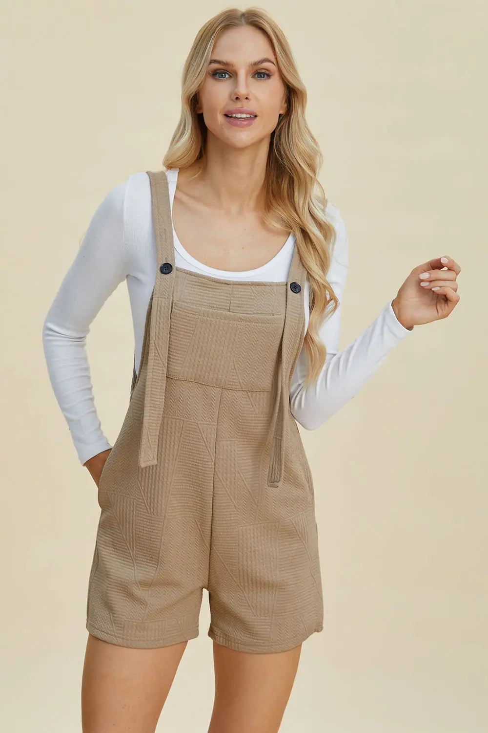 Double Take Full-Size Textured Sleeveless Romper - Whispering Desires Shoppe