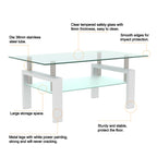 White Coffee Table Clear Coffee Table Modern Side Center Tables for Living Room Living Room Furniture eprolo