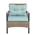 Patio Furniture, Outdoor Furniture, Seasonal PE Wicker Furniture, Four Set Wicker Furniture With Black Metal Table eprolo