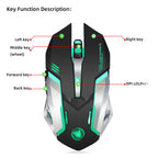 HXSJ new wireless mouse 2.4GPI gaming mouse glowing mouse - Whispering Desires Shoppe
