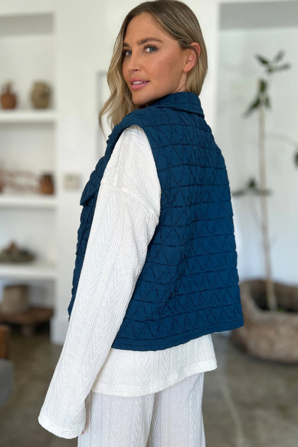 Double Take Pocketed Snap-Front Vest Coat - Whispering Desires Shoppe