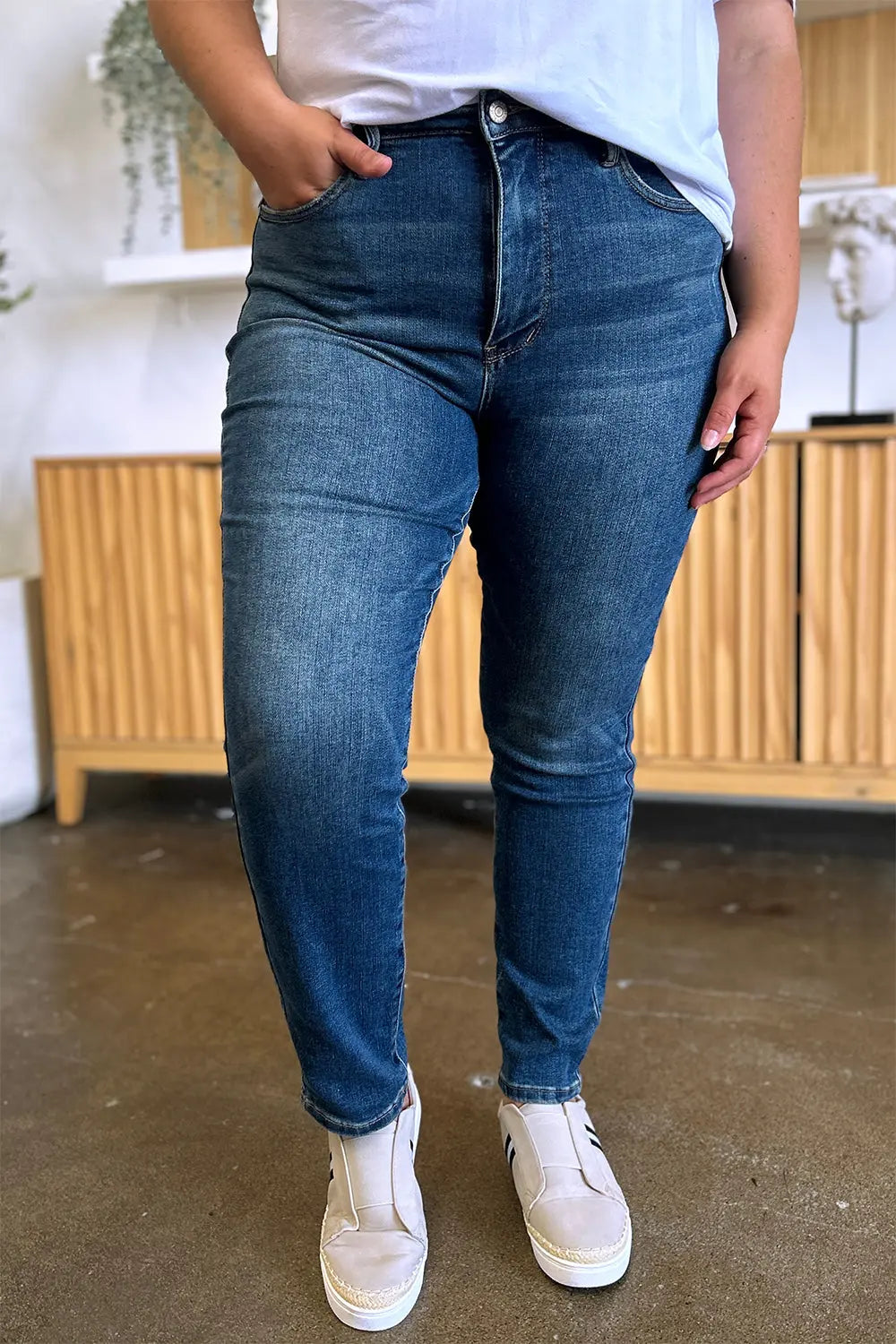 Judy Blue High-Waist Tummy Control Slim Jeans - Whispering Desires Shoppe