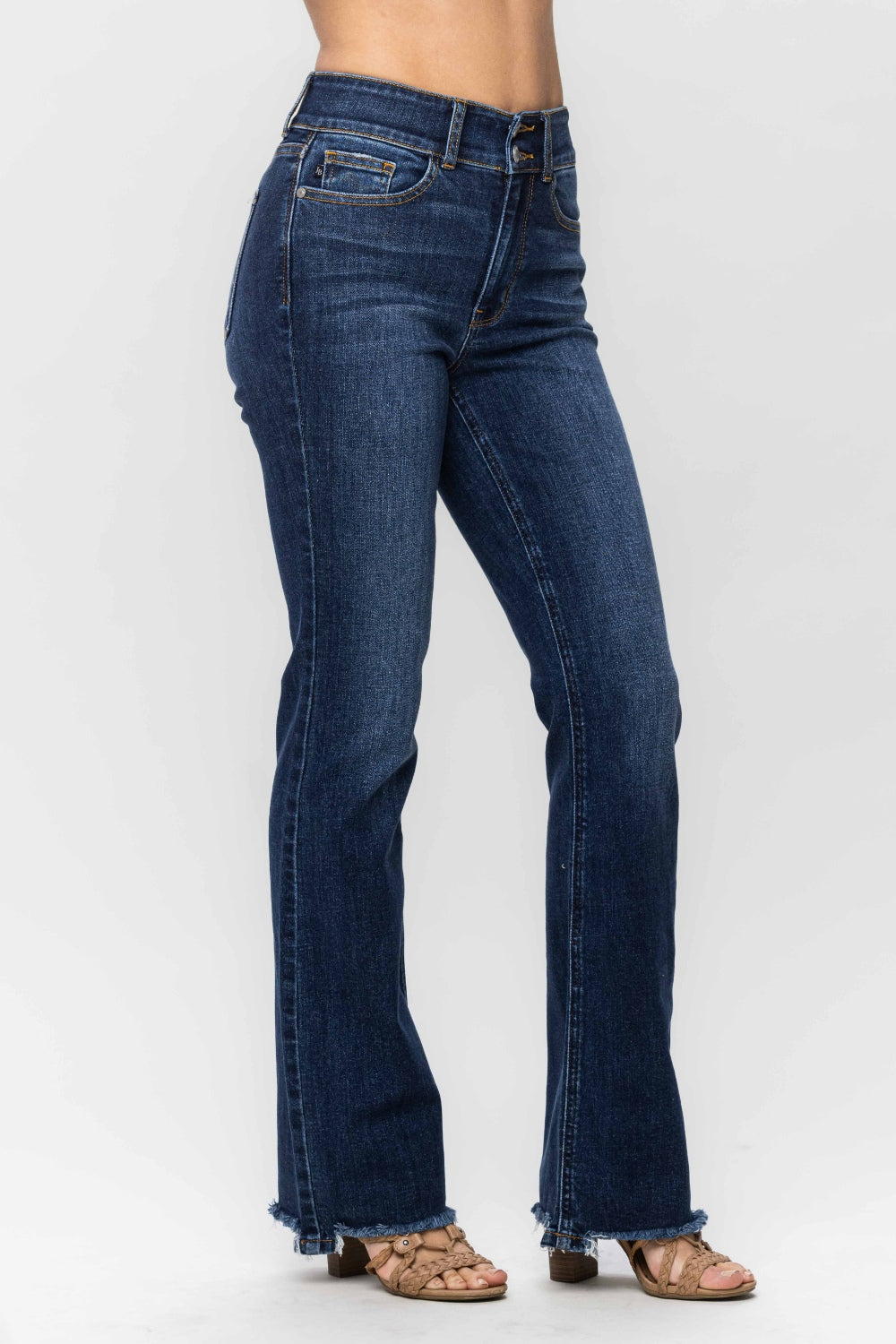 Judy Blue Frayed Hem Bootcut Jeans - Whispering Desires Shoppe