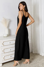 Basic Bae V-Neck Spaghetti Strap Jumpsuit - Whispering Desires Shoppe