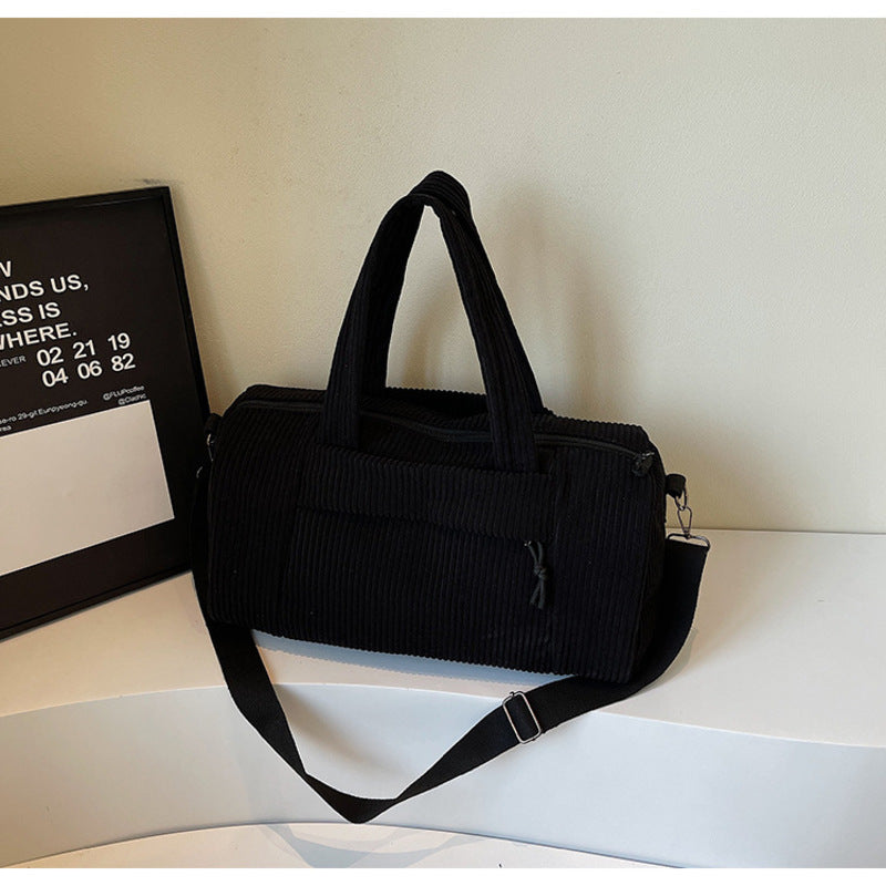 High-Capacity New Sports Shoulder Bag, Portable Solid Color Crossbody with Adjustable Strap, Unisex Corduroy Messenger Bag eprolo