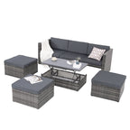 Patio Furniture, Outdoor Furniture, Seasonal PE Wicker Furniture,5 Set Wicker Furniture With Plywood Coffee Table eprolo
