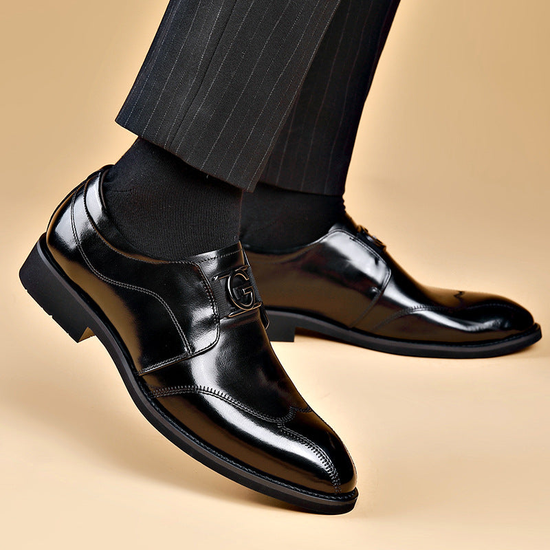 Men's pointed leather shoes, business casual shoes, men's shoes, versatile, breathable, wedding shoes, lazy shoes eprolo