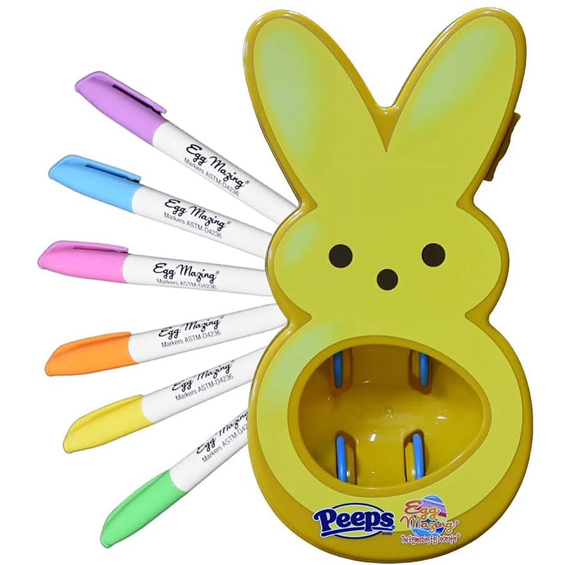 Easter Egg Decorating Kit for Kids - DIY Crafts Set with 6 Markers, Marshmallow Bunny Egg Holder, Cute Holiday Gift eprolo