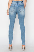 RISEN High-Rise Knee Distressed Skinny Jeans - Whispering Desires Shoppe