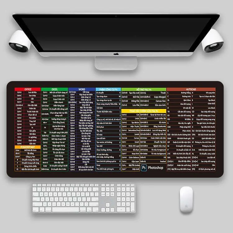 Shortcut Key Mouse Pad Oversized Thickened Desk Keyboard Pad - Whispering Desires Shoppe