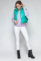 Snobbish Zip Up Turtleneck Shiny Quilted Vest - Whispering Desires Shoppe
