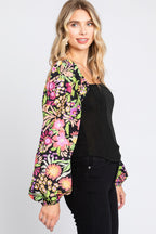 ODDI Full Size Floral Balloon Sleeve Blouse - Whispering Desires Shoppe