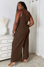 Basic Bae V-Neck Spaghetti Strap Jumpsuit - Whispering Desires Shoppe