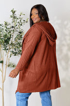 Basic Bae Pocketed Longline Hooded Cardigan - Whispering Desires Shoppe