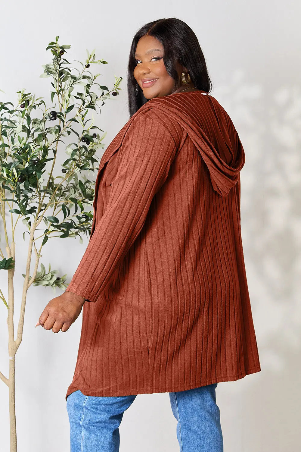 Basic Bae Pocketed Longline Hooded Cardigan - Whispering Desires Shoppe