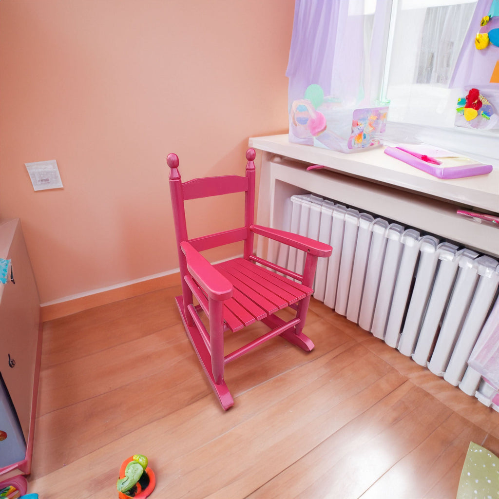 Children's rocking red chair- Indoor or Outdoor -Suitable for kids-Durable Solid Wood eprolo