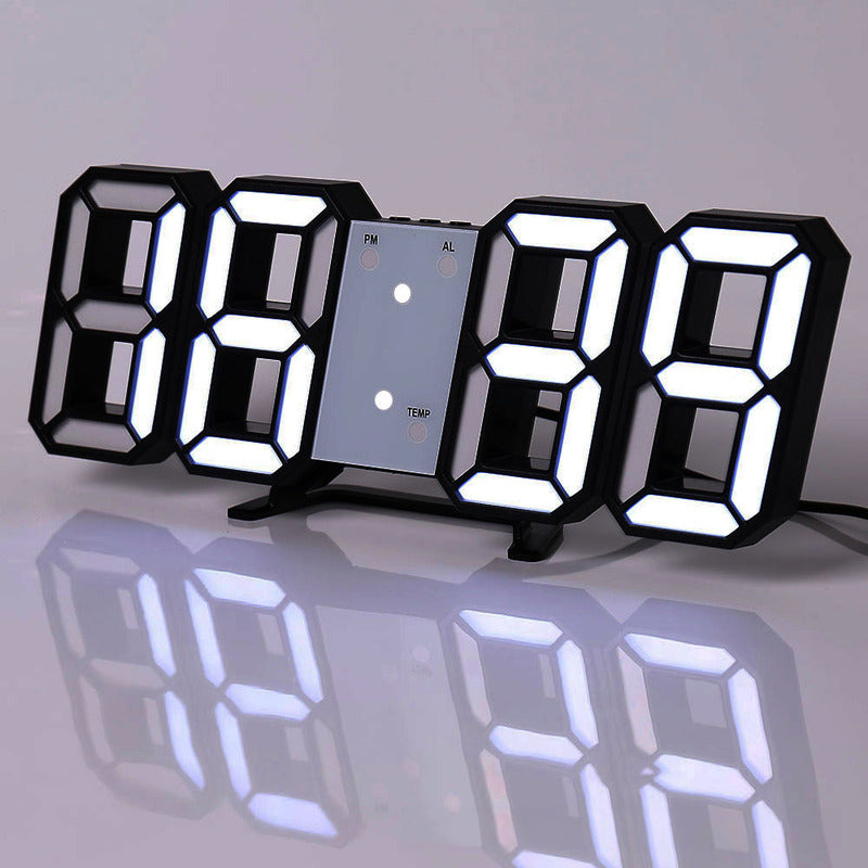 3D LED Digital Alarm Clock with Colorful Display, 12/24 Hour Format for Office, Living Room, Bedroom, Kitchen eprolo