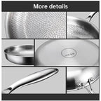 30cm Pure Titanium Nonstick Frying Pan - Coating-Free Patterned Meat Pan, Home Cooking Kitchen Utensil eprolo
