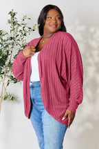 Basic Bae Ribbed Cocoon Cardigan (Full-Size) - Whispering Desires Shoppe