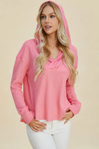 Double Take High-Low Dropped-Shoulder Hoodie - Whispering Desires Shoppe
