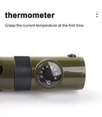 7 in 1 Survival Whistles Survival Whistle Emergency Emergency Whistles with Compass and Thermometer for Outdoor Hiking Camping eprolo