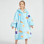 Kids Unisex Winter Warm Double Layers Sherpa Fleece TV Pocket Hoodies Blanket Hoodie Snuggle with Sleeves eprolo