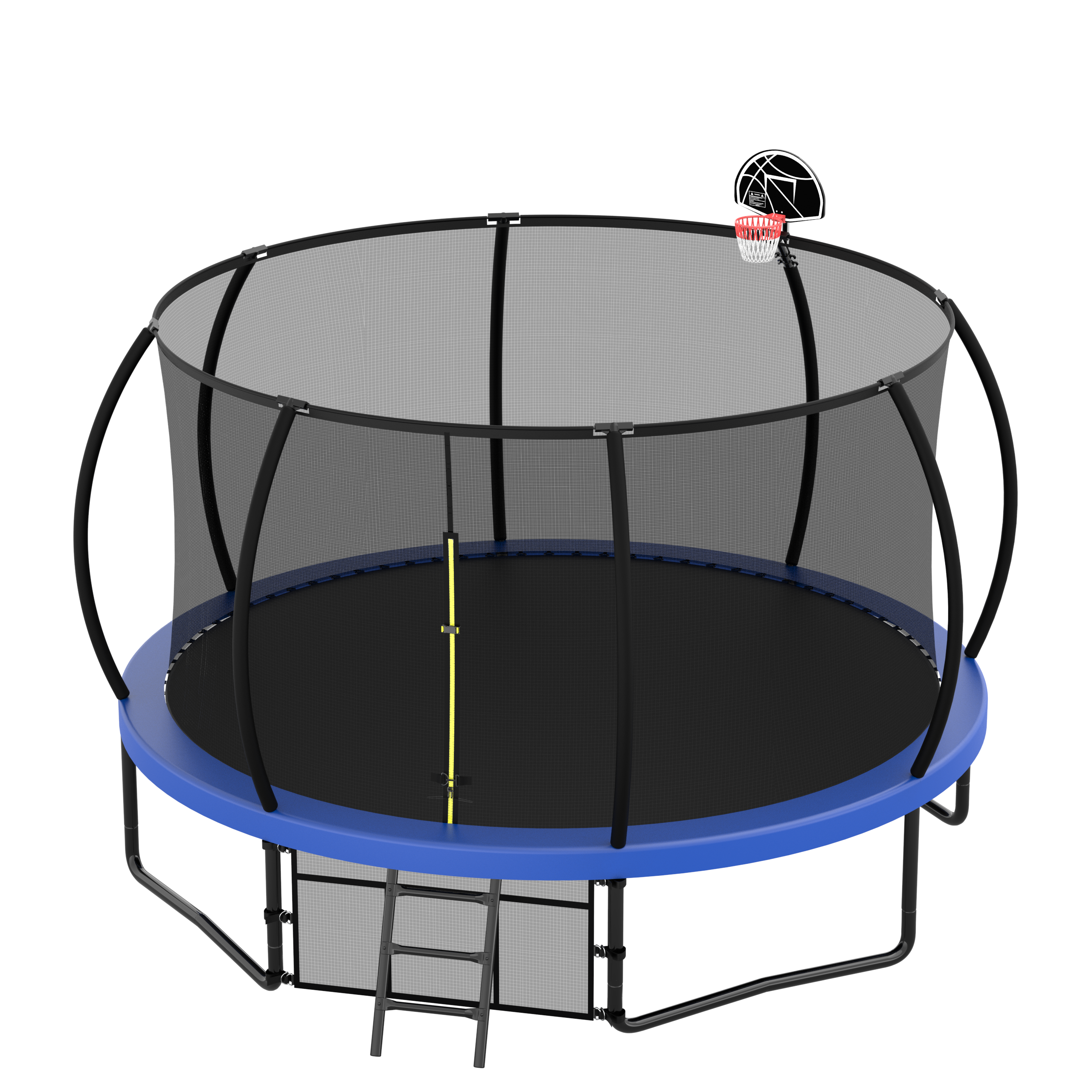 12FT Recreational Kids Trampoline with Safety Enclosure Net & Ladder, Outdoor Recreational Trampolines eprolo