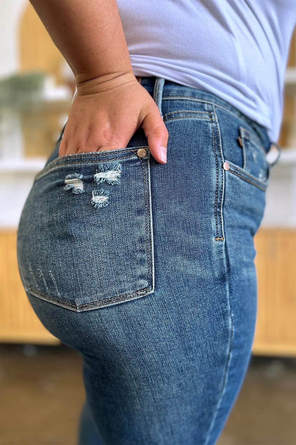Judy Blue High-Waist Tummy Control Slim Jeans - Whispering Desires Shoppe