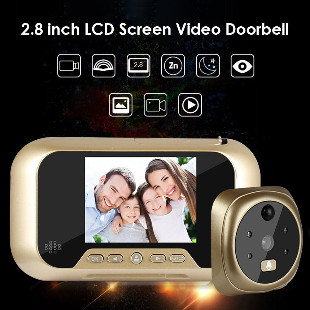 2.8 Inch Infrared Night Vision Camera Video Intelligent Electronic Peephole Visual Peephole Doorbell - Whispering Desires Shoppe